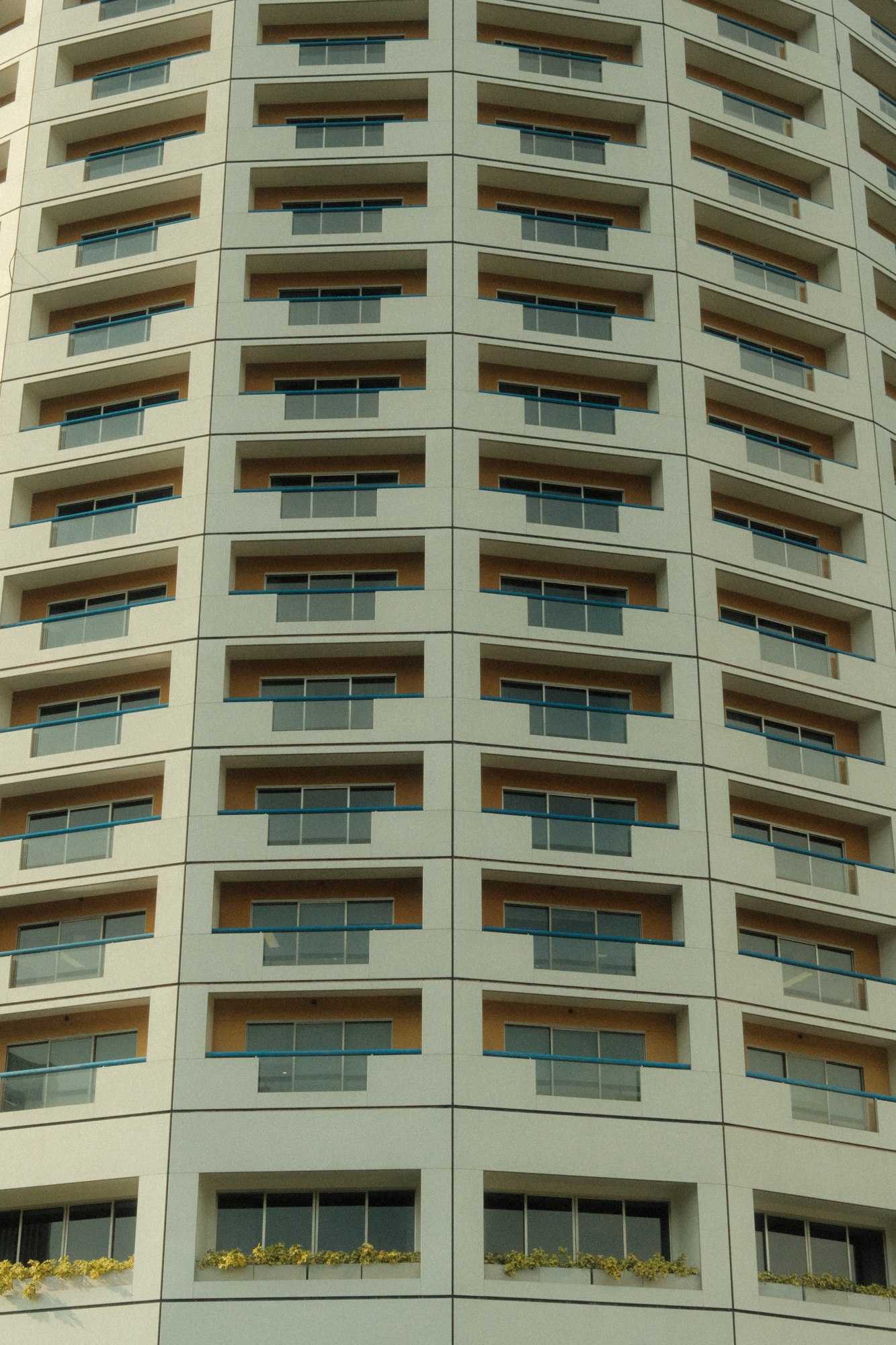 Curved balconies on a high-rise building