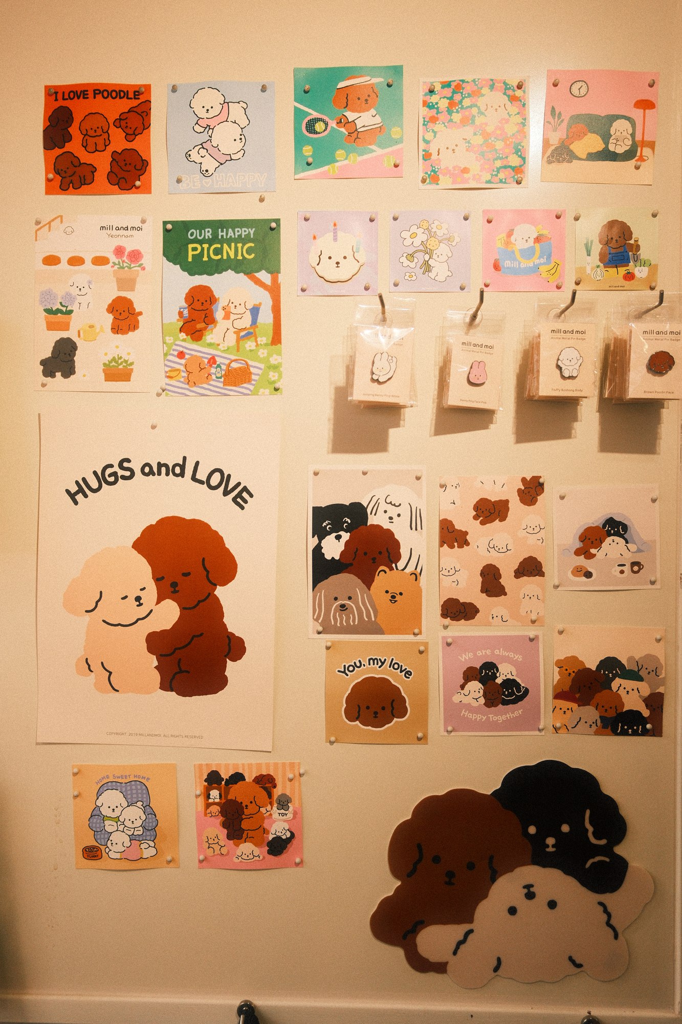 An illustrated wall in a café